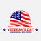 simple soldier`s helmet america flag illustration of American veterans day,
