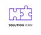 Simple solution puzzle concept, solving problem assemble icon design