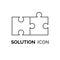 Simple solution puzzle concept, solving problem assemble icon design