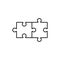 Simple solutions concept, compatibility line icon, assemble puzzle pieces, solving problem