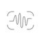 Simple sound wave or speech sign design. Voice mail flat symbol for mobile applications or record. Black and white icon