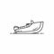Simple speed boat icon line art vector