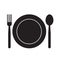 Simple spoon and fork icon vector illustration