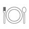 Simple spoon and fork icon vector illustration