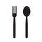 Simple spoon and fork icon vector illustration