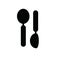 Simple spoon icon seen from above and side isolated on white background. icon can be used for UI, website design, logo.