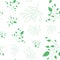 Simple spring seamless pattern with green leaves with strokes and fills, herbal background