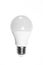 Simple standart form LED energy-saving lamp with E27 screw cap base isolated on white background