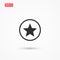 Simple star in circle icon isolated