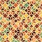 Simple star shape geometric seamless pattern in shades of beige, vector