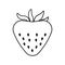 Simple Strawberry Icon in Outline style. Isolated element.