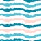 Simple striped pattern. Horizontal wavy lines on a white background. Summer sea print fabric. Blue, pink and turquoise colors.