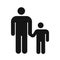 Simple style icon man with child hold hand vector illustration