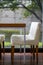 Simple, stylish, restaurant, logs, wooden chairs, elegant