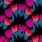 Simple stylish tulip flower seamless, pattern. v