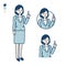 Simple suit business woman_pointing hand sign