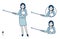 Simple suit business woman_pointing stick B