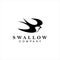Simple Swallow Logo Design Small Bird Vector