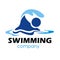 Simple swimming logo design