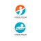 Simple Swimming Pool Silhouette Sea Ocean Water Wave Logo design inspiration