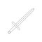 Simple Sword Icon on White Background for Your Design or Logo. Vector Illustration. Outline Style.