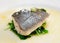 Simple but tasty piece of steamed seabass fillet