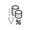 Simple of Tax Related Vector Line Icons. Contains such Money Report, Interest Rate, Tax Return and more. Vector illustration