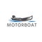 Simple template logo icon of the abstract motor boat.Vector illustration