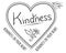 Simple text Kindness in line heart