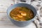 Simple Thai soup with shrimp, lemongrass, chilli and noodles