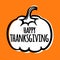 Simple thanksgiving card, poster vector illustration with pumpkin.