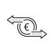 simple thin line euro like cash flow icon