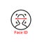 Simple thin line face id scan logo