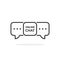 Simple thin line online chat bubble