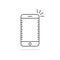 Simple thin line smartphone icon