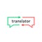 Simple thin line translator logo