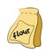 Simple things cartoon vector illustration: flour