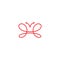 simple thread wire butterfly symbol logo vector