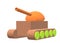 A simple three dimensional model front side view of an army battle tank vehicle white backdrop