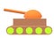 A simple three dimensional model side view of an army battle tank vehicle white backdrop