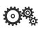 Simple three gears icon