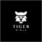 Simple tiger face logo design with the concept of a japanese Ninja