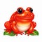Simple Tomato Frog Clip Art With White Margins