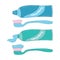 Simple Tooth brush and tooth paste vector illustration