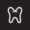 Simple tooth dental line symbol vector