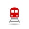 Simple train icon with shadow