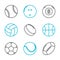 Simple trendy sport icons set