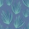 Simple tropical aloe leaves seamless pattern. Exotic plant