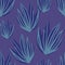 Simple tropical aloe leaves seamless pattern. Exotic plant