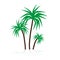 Simple tropical green palm trees symbols eps10